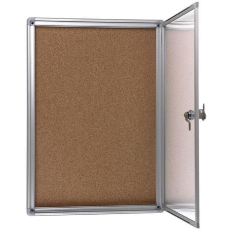 Vitrina de corcho con cierre de llave 300x500 mm y 500x700 mm disponibles