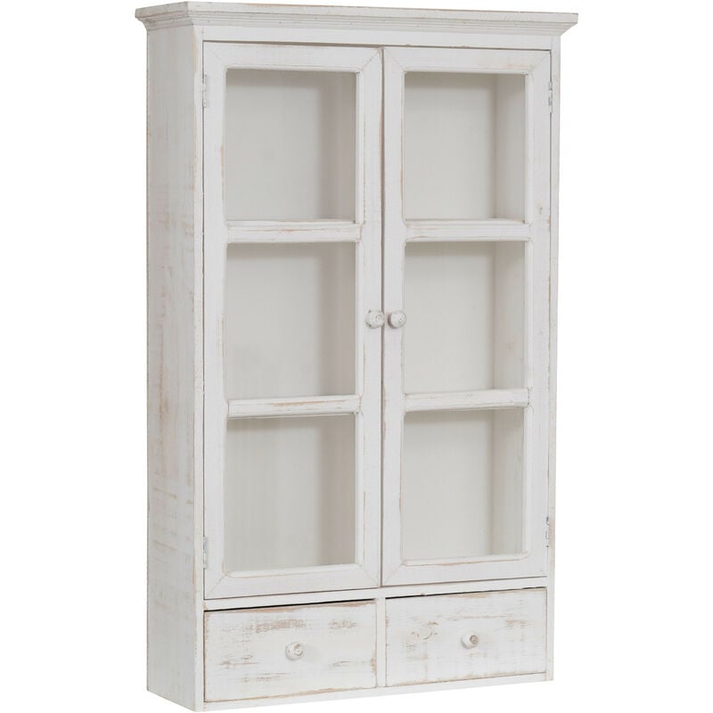 

Biscottini - VITRINA DE MADERA ACABADO BLANCO ENVEJECIDO 46X14,5X76 CM ESTILO SHABBY