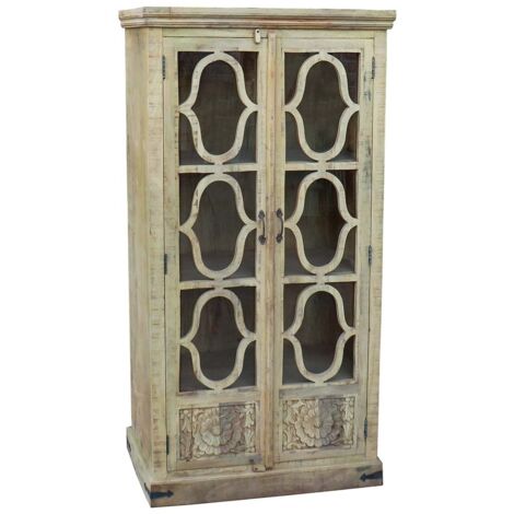 Vitrina de madera blanca 100x45x196