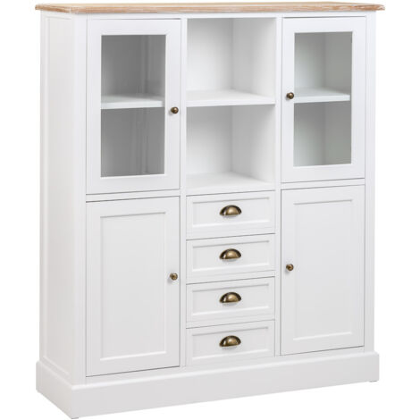 Vitrina de madera blanca 115x35x130.5