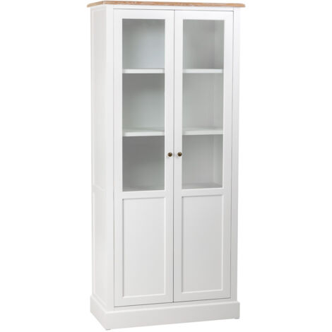 Vitrina de madera blanca 81x40x180