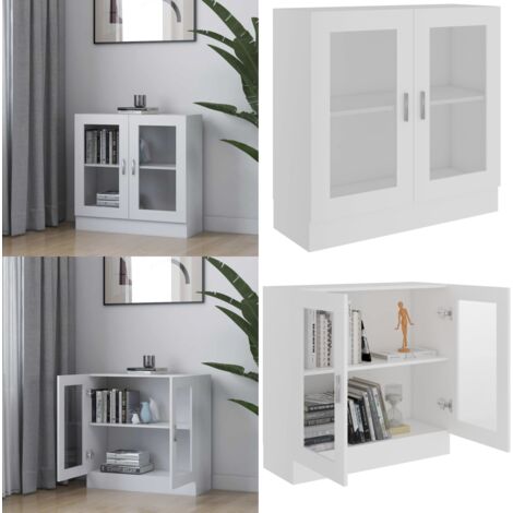 Vitrina de madera contrachapada blanco 82,5x30,5x80 cm - Estantería decorativa - Estantería para libros