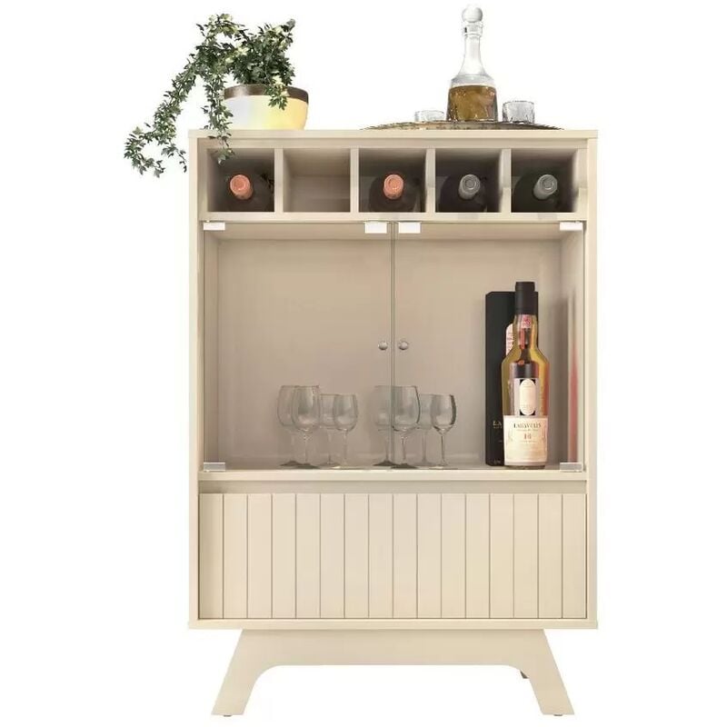 

Vitrina de madera y cristal Brest - Blanco Roto