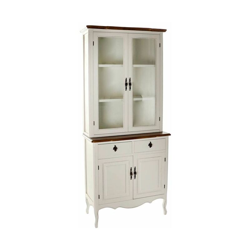 

BHD - Vitrina DKD Home Decor Blanco Marrón Cristal Madera de Paulonia (86 x 40 x 198 cm)