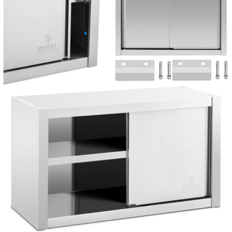 Vitrina gastronómica de pared con puertas correderas ACERO 100 x 45 x 60 cm