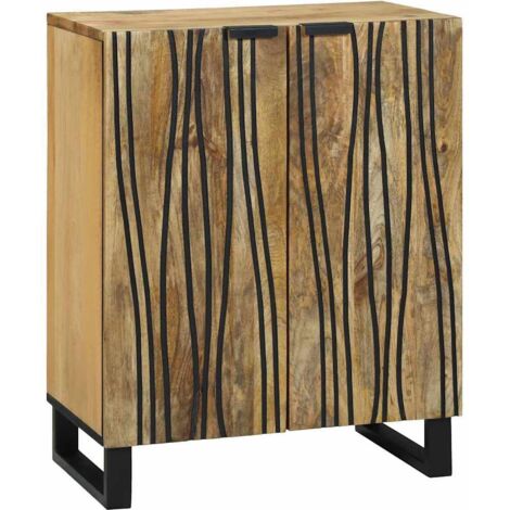 Vitrina Marrón 60 x 33.5 x 75 cm Madera maciza de Mango vidaXL