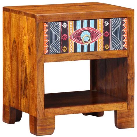 Vitrina Multicolor 40 x 35 x 45 cm madera maciza de acacia