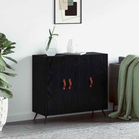 Vitrina Negro 90 x 34 x 80 cm Madera contrachapada