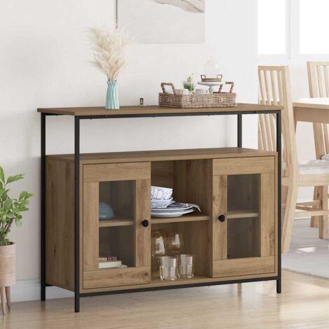 Vitrina Roble artesanal 100 x 35 x 80 cm Madera contrachapada vidaXL