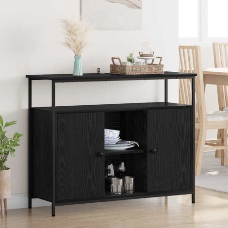 Vitrina Roble Negro 100 x 35 x 80 cm Madera contrachapada