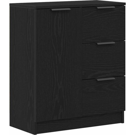 Vitrina Roble Negro 60 x 30 x 70 cm Madera contrachapada vidaXL