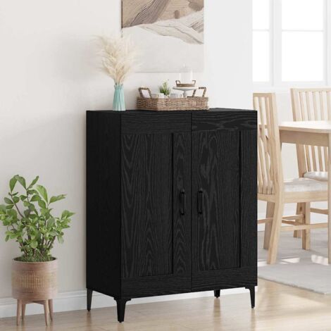 Vitrina Roble Negro 69,5 x 34 x 90 cm Madera contrachapada