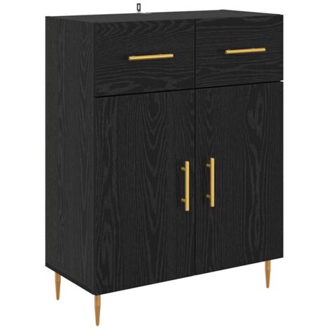 Vitrina Roble Negro 69,5 x 34 x 90 cm Madera contrachapada vidaXL