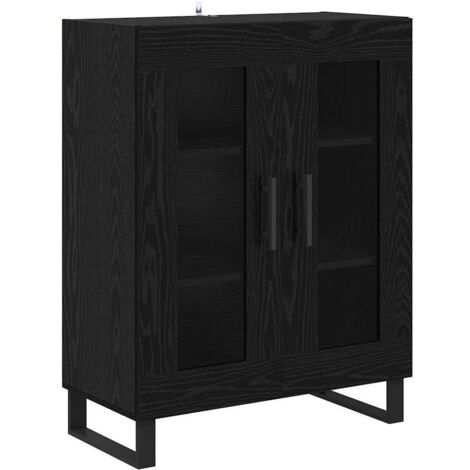 Vitrina Roble Negro 69,5 x 34 x 90 cm Madera contrachapada vidaXL