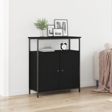 Vitrina Roble negro 70 x 30 x 80 cm Madera contrachapada