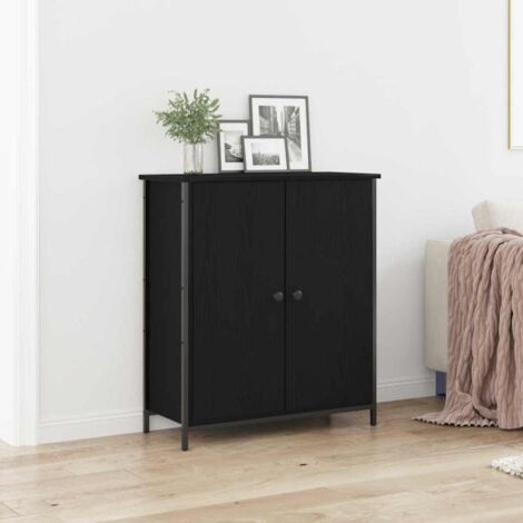 Vitrina Roble negro 70 x 30 x 80 cm Madera contrachapada vidaXL