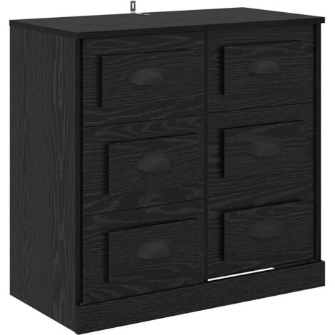 Vitrina Roble Negro 70 x 35,5 x 67,5 cm Madera contrachapada vidaXL