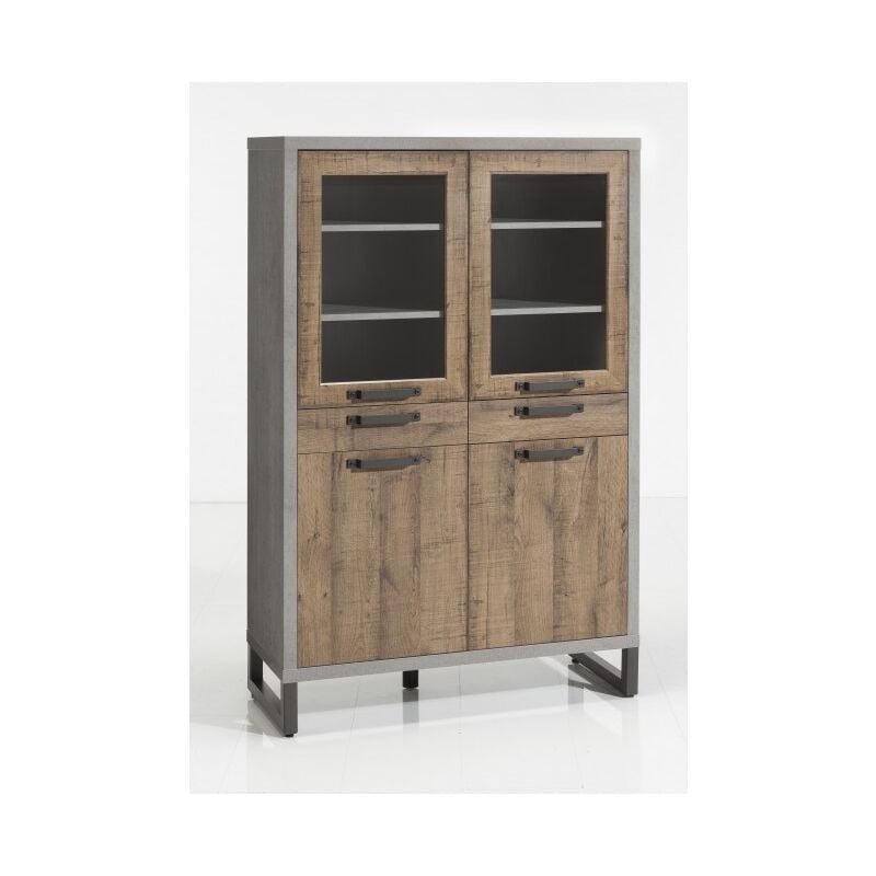 Abitare - Vitrine 110x170 h cm chêne et béton - Adrano