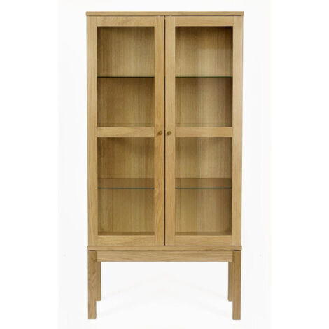 Vitrine 2 Portes "AbbeyWood" 170cm Naturel