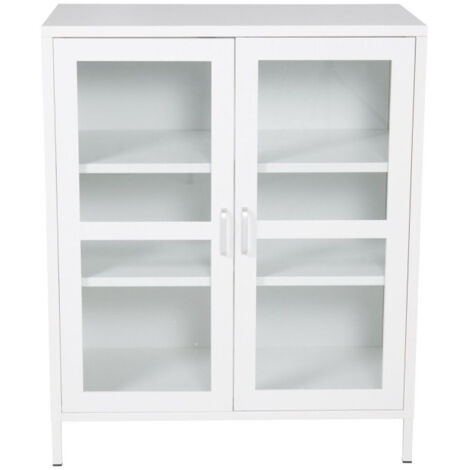 Vitrine 2 Portes "Acero" 97cm Blanc