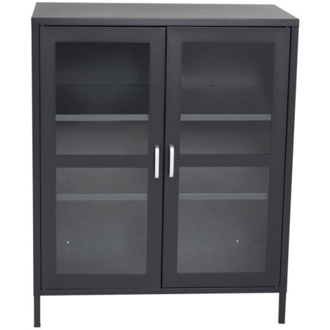 Vitrine 2 Portes "Acero" 97cm Noir
