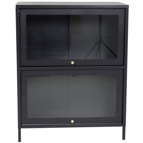 Vitrine 2 Portes "Bakal" 100cm Noir