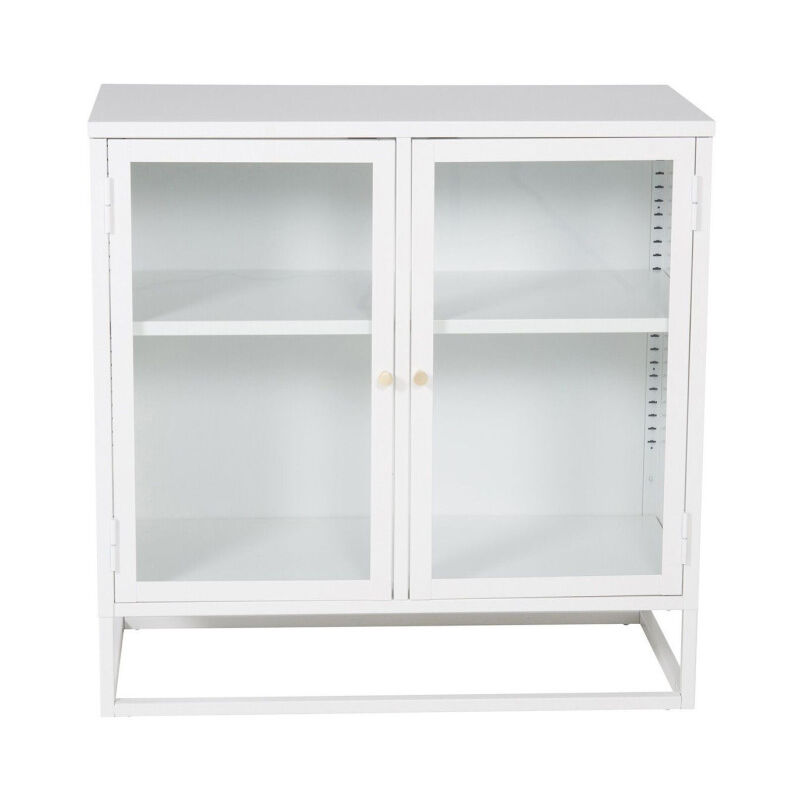 Paris Prix - Vitrine 2 Portes 'Bakal' 85cm Blanc