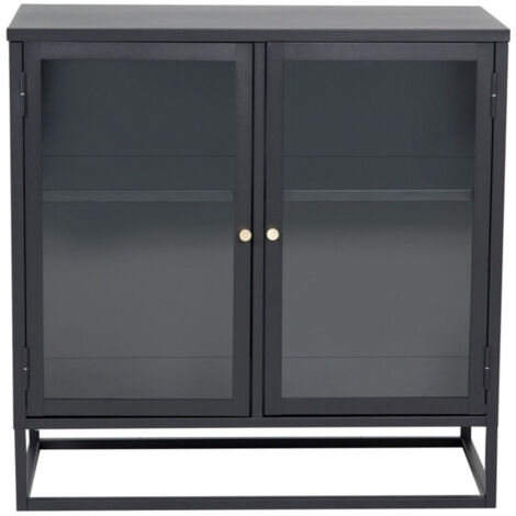 Vitrine 2 Portes "Bakal" 85cm Noir