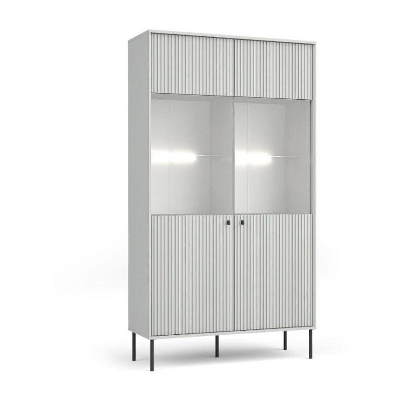Vitrine 2 portes blanc mat Iris