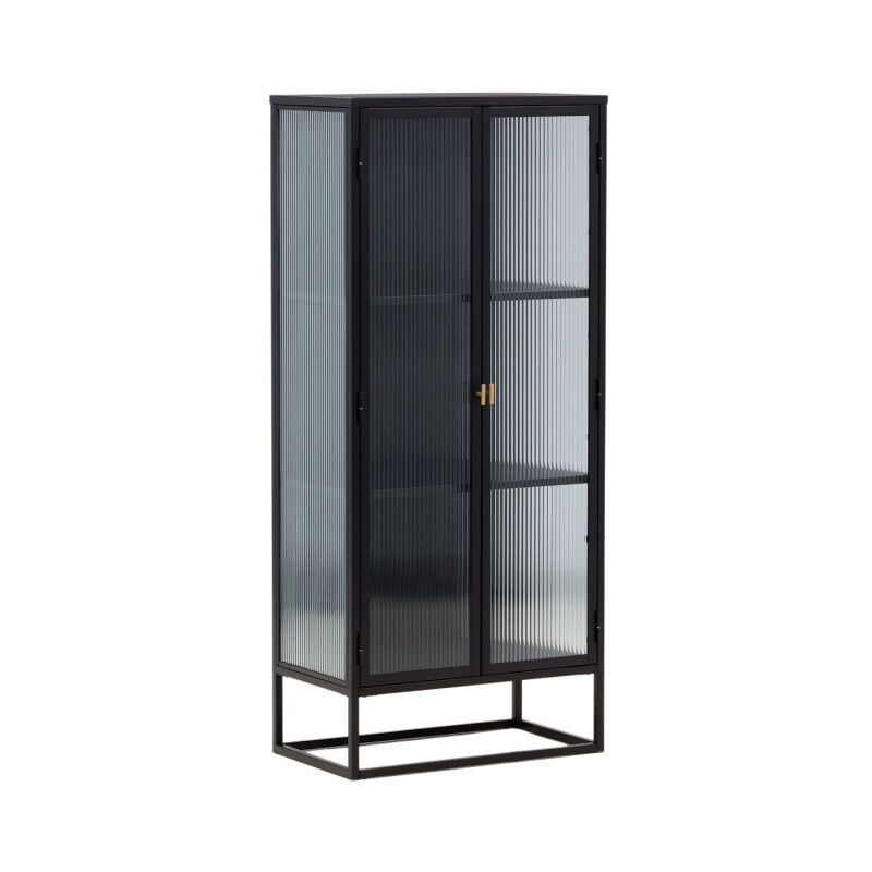 Paris Prix - Vitrine 2 Portes Design 'Garis' 160cm Noir