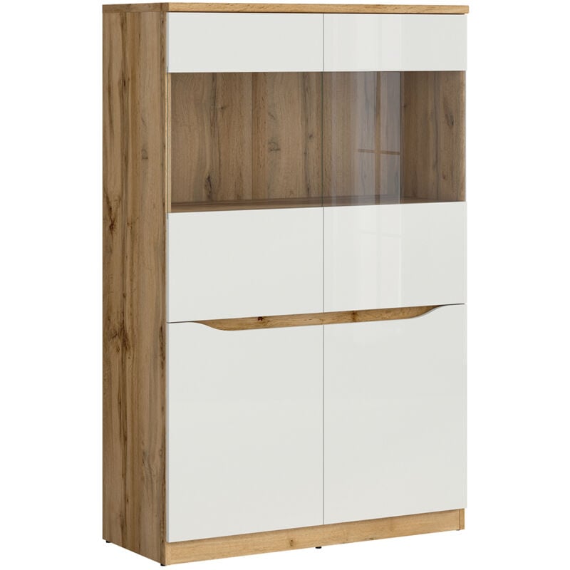Petits-meubles - Vitrine 2 portes June Blanc et Bois