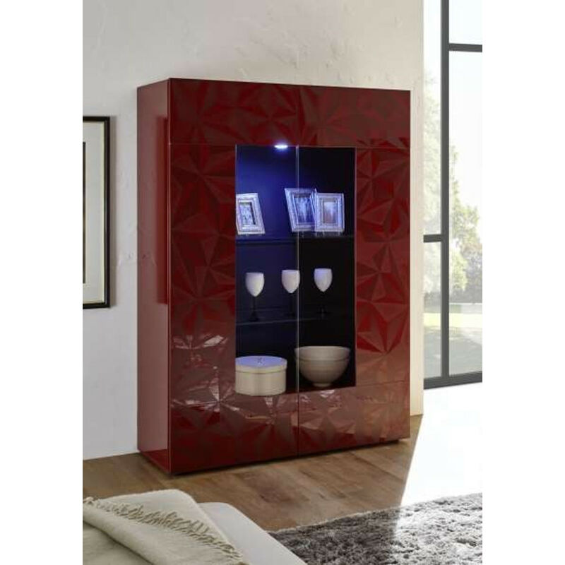 Azura Home Design - Vitrine 2 portes luther grenat 121x166 cm