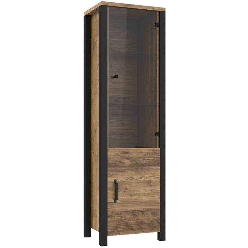 Petits-meubles - Vitrine 2 portes Lyam Bois et Noir