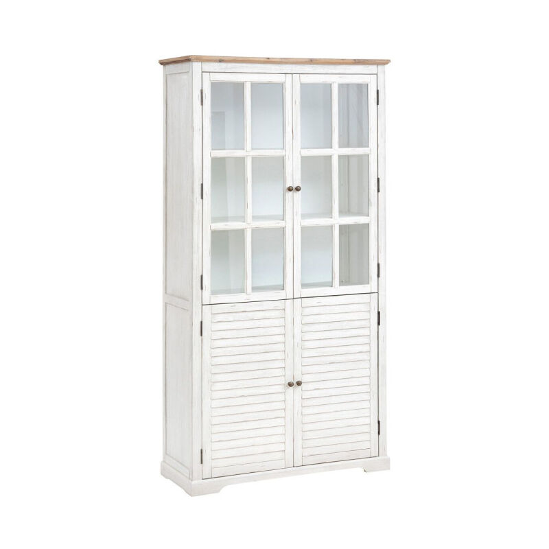 Atmosphera - Vitrine 4 Portes en Bois 'Olbia' 190cm Blanc