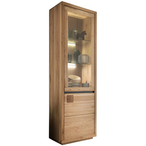 Vitrine 65 cm breit Eiche massiv geölt WINCHESTER-69