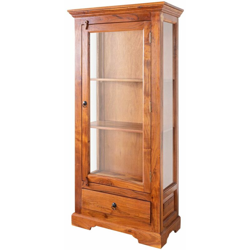 Massivmoebel24 - Vitrine 72x40 Acacia laqué Miel oxford 0527