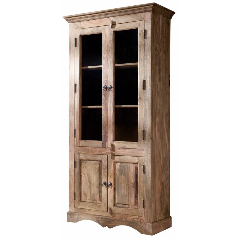 Vitrine 90x40 Palissandre huilé Gris taupe leeds 47