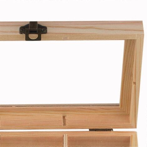 Vitrine à 6 compartiments, boîte de rangement en bois pour thé et café --