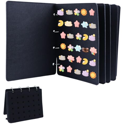 Vitrine à épingles Feutre, 6 Pages Présentoir D'épingles en Émail Vitrine à épingles en Feutre pour Broches Peut Contenir Jusqu'à 180 Broches pour épingles et Médailles à Collectionner (Noir)