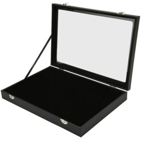 Vitrine à épingles pour médailles militaires – Verre anti-poussière – Bois composite et cuir artificiel – 35x24x5cm