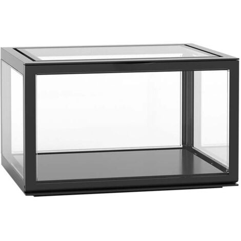 Vitrine Acrylique Transparente pour Figurines - Étagère de Bureau Anti-Poussière Noire