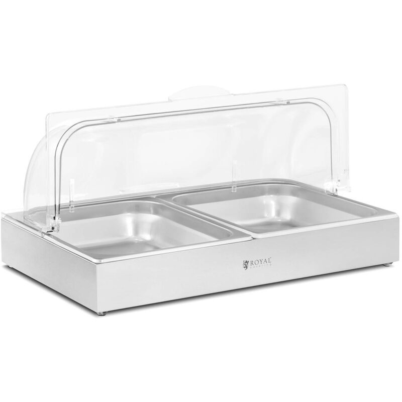 Royal Catering - Vitrine Alimentaire Pour Buffet Présentoir Marché 2 x 4 l 535 x 335 x 250 mm