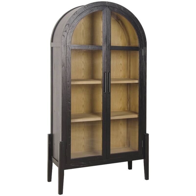 Vitrine arrondie en bois d'orme Bruce Vitrine arrondie en bois d'orme Bruce
