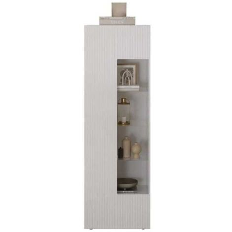 Vitrine AUCUNE RICCIONE 1 porte 60x42x186 cm Blanc laqué brillant