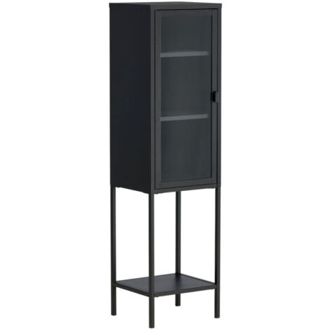 Vitrine Avec Porte en Verre "Misha" 150cm Noir
