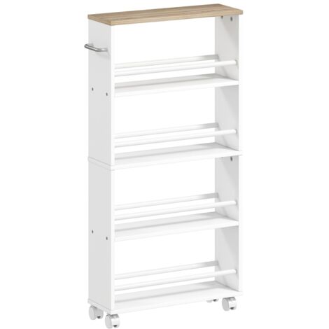 vitrine avec roulettes polyvalente espace-saving Wood Natural Wood 45.00 x 15.00 x 91.00 cm