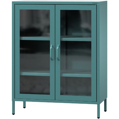 Vitrine basse GINA, 800 x 1015 x 400 mm, Moderne : marine