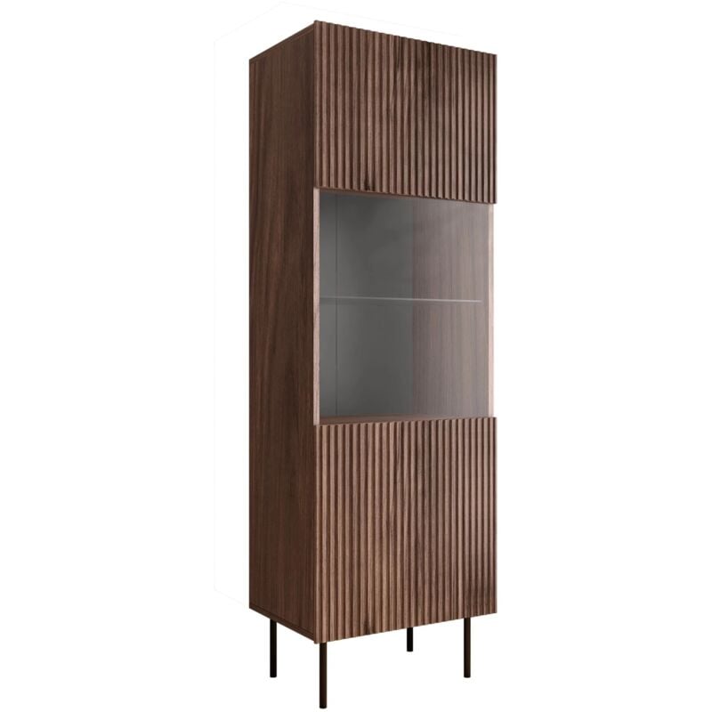 Mobilier1 - tagère Dortivu 106 , Avec des portes, Fermé, Stratifié, Verre trempé, mdf, Le nombre de portes: 0, Nombre de tiroirs: 0, 183x60x40cm