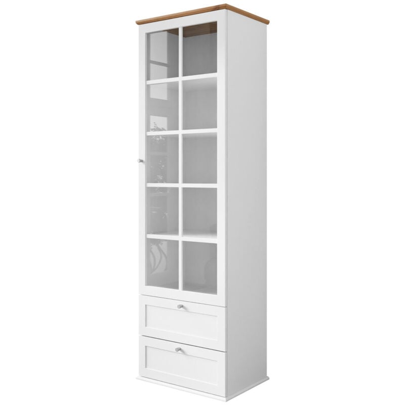 Mobilier1 - tagère Comfivo Ruvlare 106 , Avec tiroirs, Avec des portes, Fermé, Stratifié, Verre trempé, mdf, Le nombre de portes: 0, Nombre de