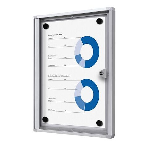 Vitrine d'affichage intérieur fond acier laqué - 1 feuille - Maxiburo